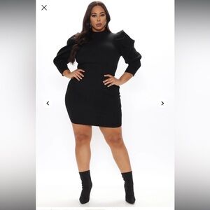 NWT Fashion Nova Flirty Fun Sweater Mini Dress - Black